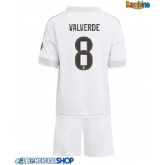 Maglie da calcio Real Madrid Federico Valverde #8 Prima Maglia Bambino 2025-26 Manica Corta (+ Pantaloni corti)